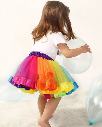 Princess Tutu Skirt for Girls Rainbow Fairy Dress Up