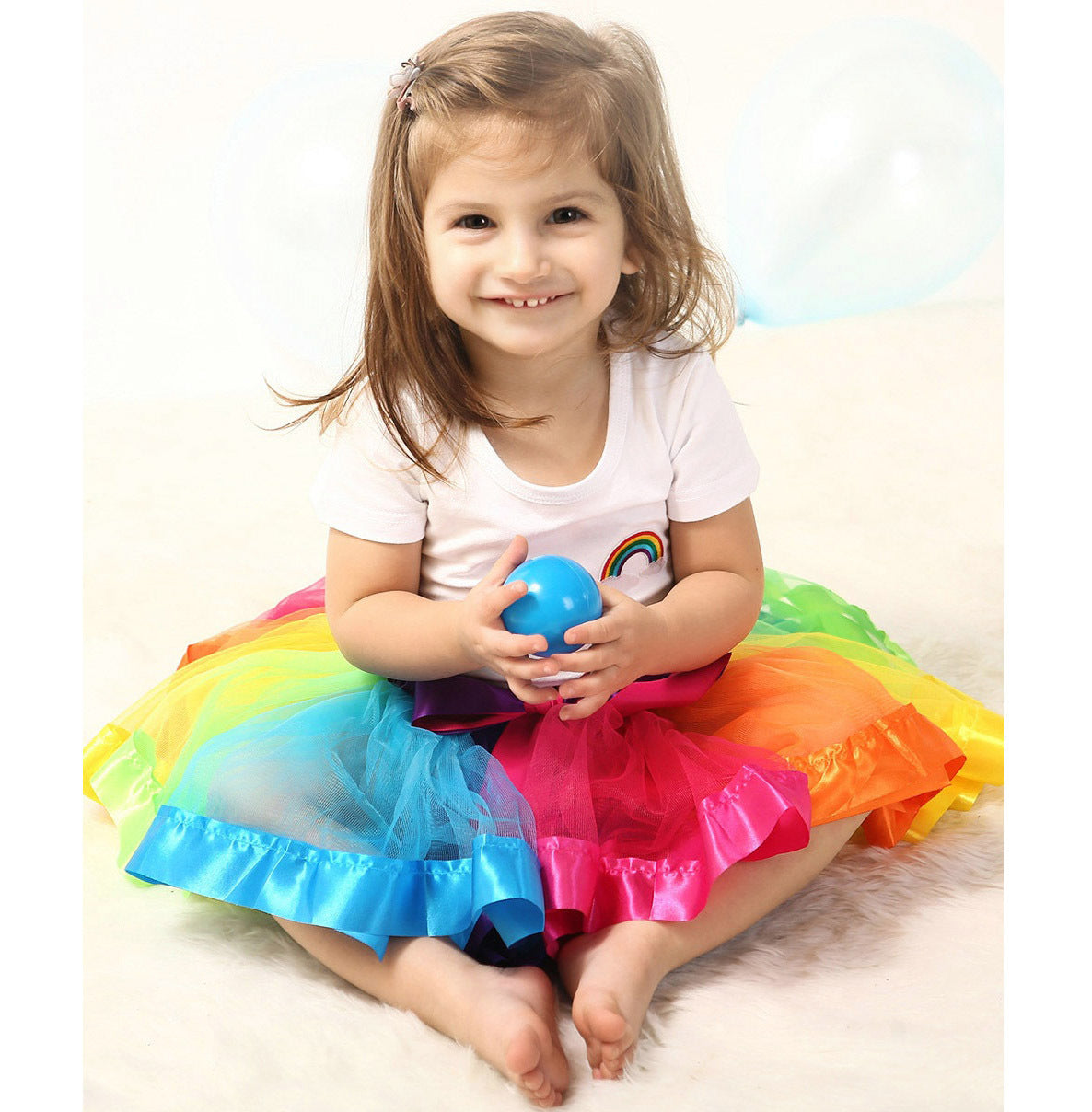 Princess Tutu Skirt for Girls Rainbow Fairy Dress Up