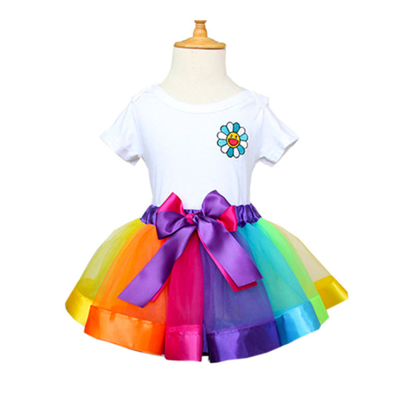 Princess Tutu Skirt for Girls Rainbow Fairy Dress Up