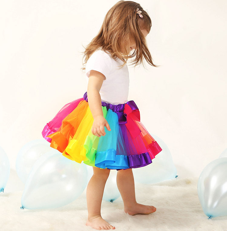 Princess Tutu Skirt for Girls Rainbow Fairy Dress Up