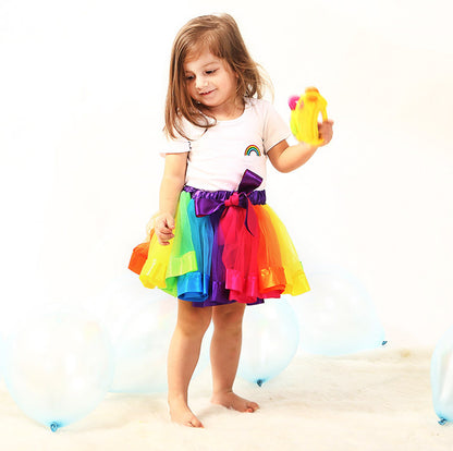 Princess Tutu Skirt for Girls Rainbow Fairy Dress Up