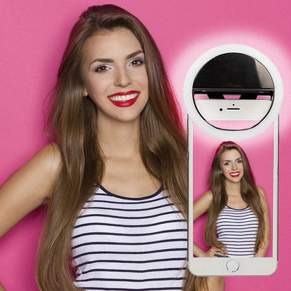 Selfie Ring Light for Mobile Phone Camera with Adjustable Brightness