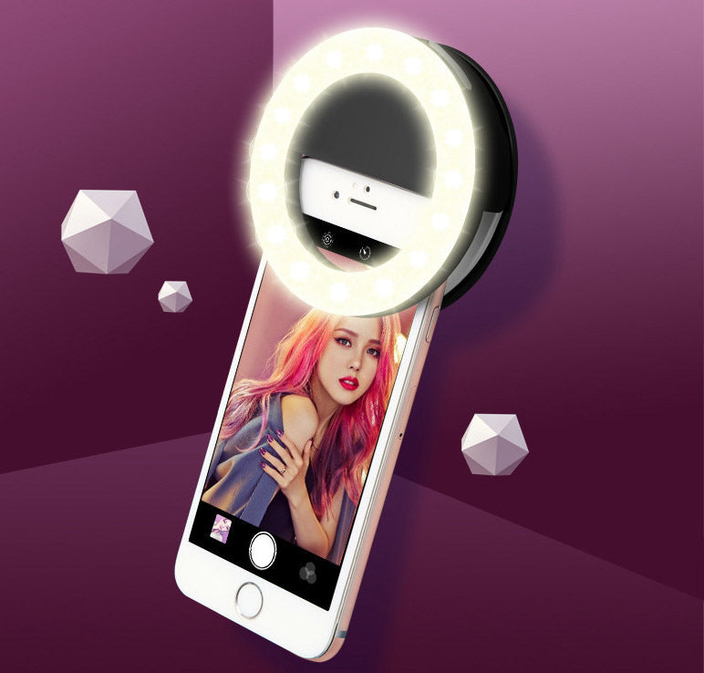 Selfie Ring Light for Mobile Phone Camera with Adjustable Brightness