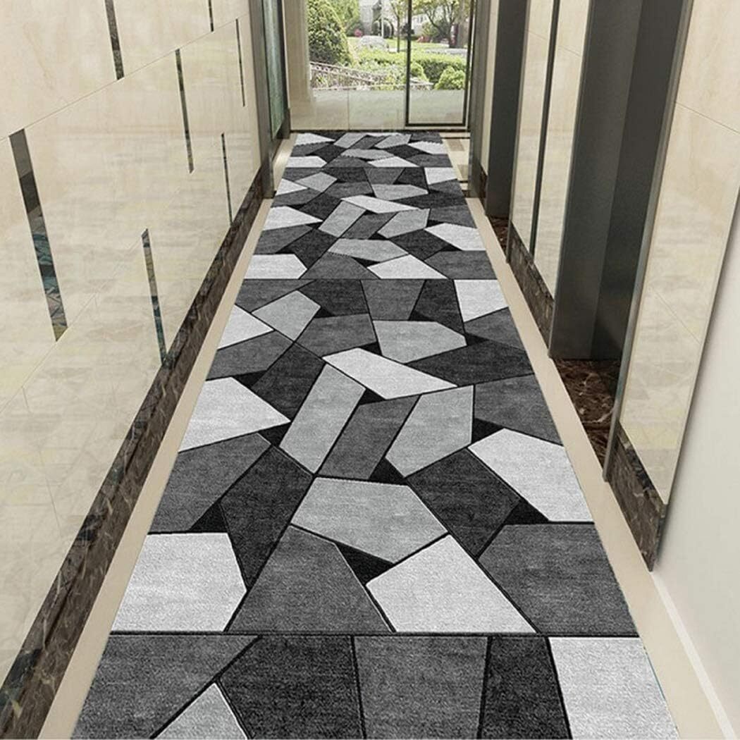 80 x 300 Rock Hallway Runner Area Rug Easy-Care Carpet Mat