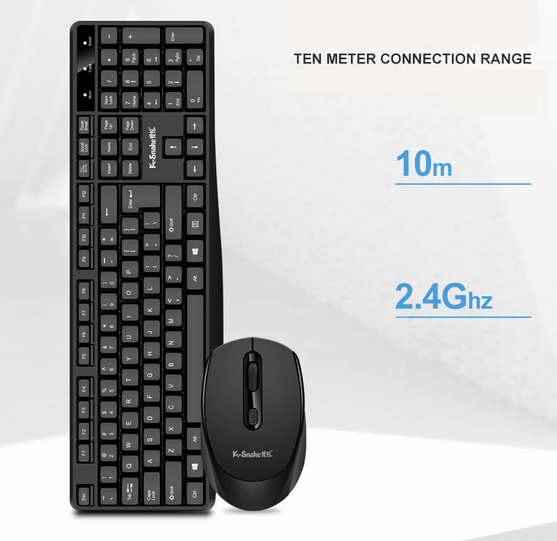 Full Size Professional Wireless Keyboard and Mouse Combo Set for Office Use