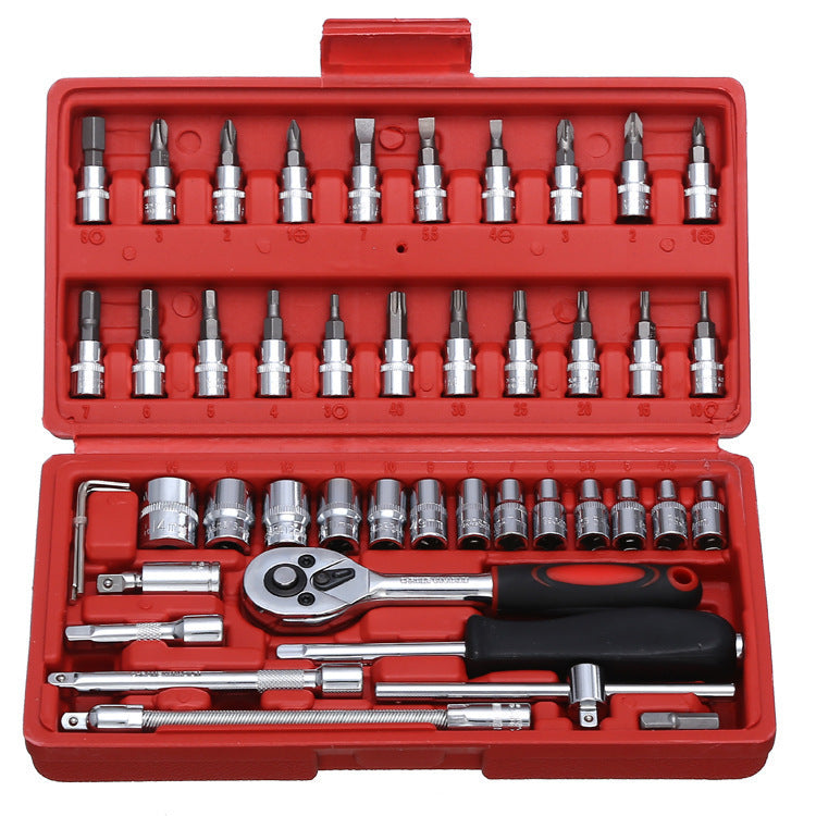 46 PCS Socket Ratchet Screwdriver Torque Wrench Tool Set Repair Kit High Quality