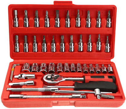 46 PCS Socket Ratchet Screwdriver Torque Wrench Tool Set Repair Kit High Quality