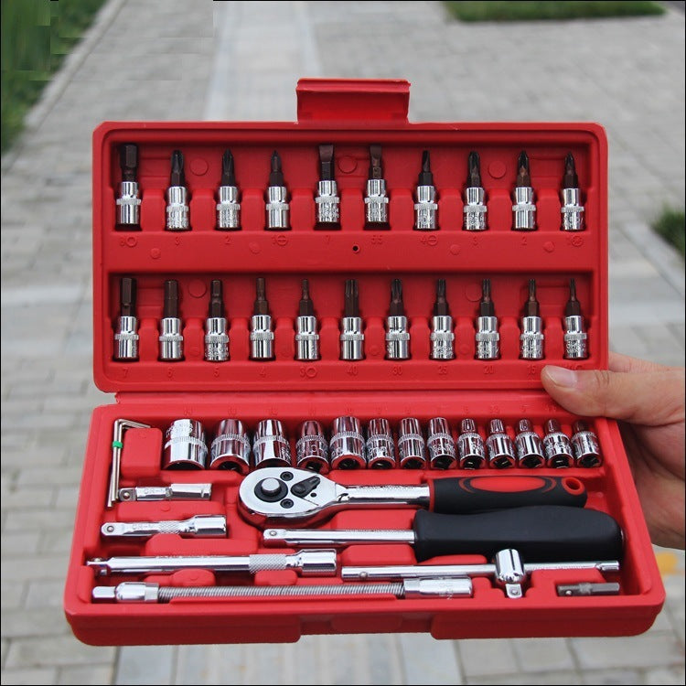 46 PCS Socket Ratchet Screwdriver Torque Wrench Tool Set Repair Kit High Quality