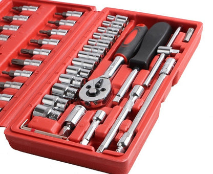 46 PCS Socket Ratchet Screwdriver Torque Wrench Tool Set Repair Kit High Quality