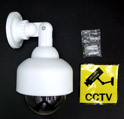 Realistic Waterproof Rotating Dummy Dome Security Camera for Home Surveillance