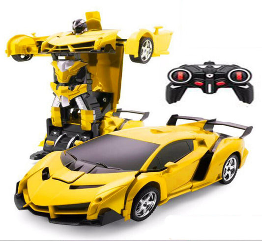 Remote Control Super Transformer Robot Car Toy for Kids Yellow