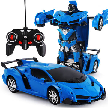 Remote Control Super Transformer Robot Car Toy for Kids Blue