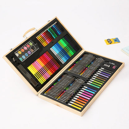 180 Piece Complete Painting Set in Wooden Box Drawing Art Kit