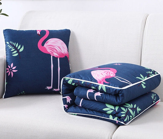 Flamingo Blanket & Cushion Set Cozy and Stylish