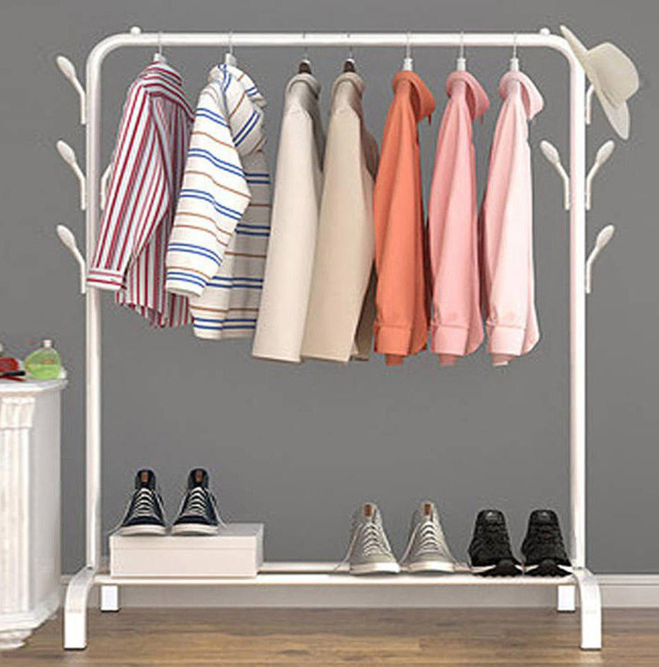 Stylish Wardrobe Clothes Hanger Rack Large Coat Hanging Stand White