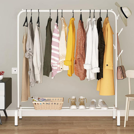 Stylish Wardrobe Clothes Hanger Rack Large Coat Hanging Stand White