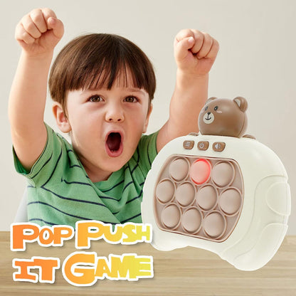 Cute Bear Light Up Push Pop Fidget Game Console for Kids