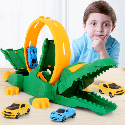 Kids Crocodile Car Ramp 360 Degree Loop Track Set Fun Racing Adventure