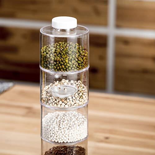 6PC Stackable Spice Tower Storage Jars Set for Kitchen Organization