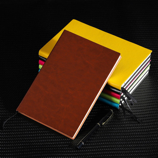 A5 Classic Leather Like Hard Cover Notebook Brown