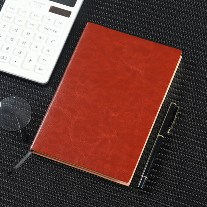 A5 Classic Leather Like Hard Cover Notebook Brown