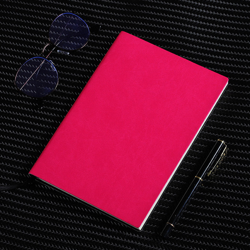 A5 Classic Leather Like Hard Cover Notebook Pink