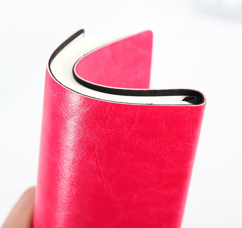 A5 Classic Leather Like Hard Cover Notebook Pink