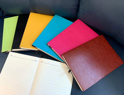 A5 Classic Leather Like Hard Cover Notebook Pink