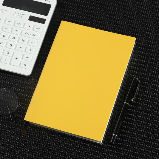 A5 Classic Leather Like Hard Cover Notebook Yellow