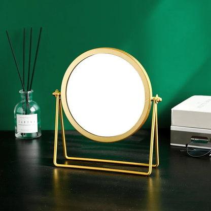 Elegant 360-Degree Rotating Vanity Makeup Mirror Gold