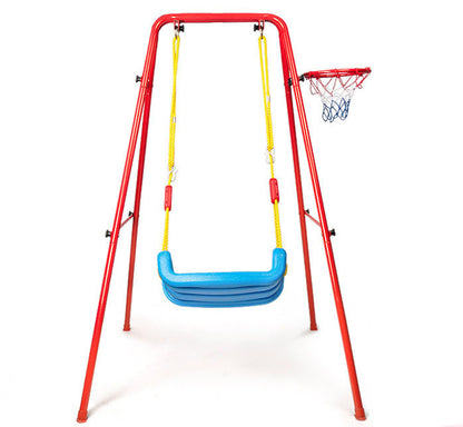 Kids 2 In 1 Swing and Basketball Playset for Backyard Fun