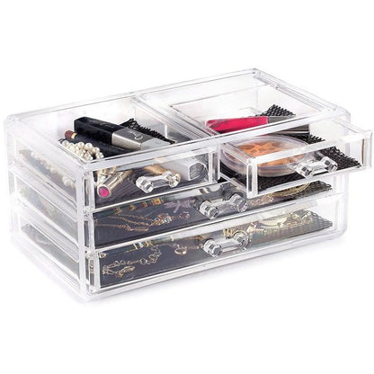 Large Acrylic Makeup Organizer with Drawers Jewellery Storage Box