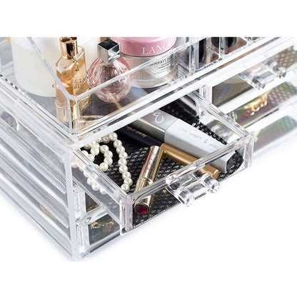 Large Acrylic Makeup Organizer with Drawers Jewellery Storage Box