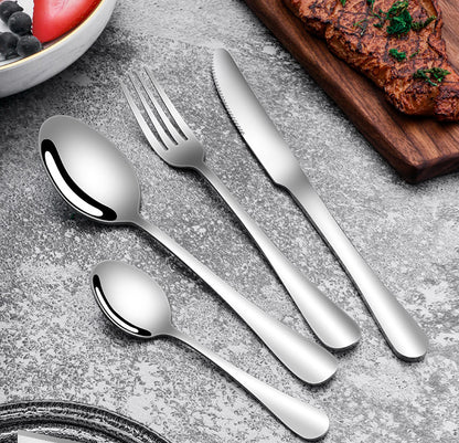 24 Piece Elegant Stainless Steel Cutlery Set Gold Box