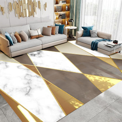 4m Extra Large Golden Rug Stylish Design Easy-Care Carpet Mat