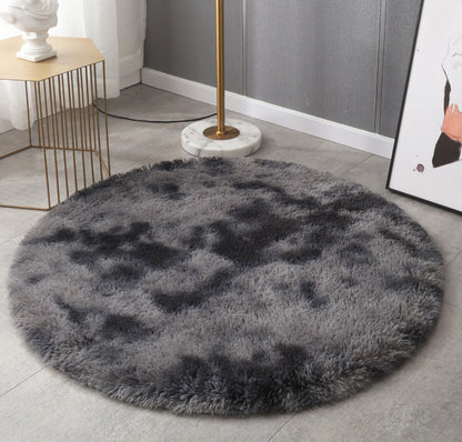 2m Infinity Round Shag Rug Soft Cozy Charcoal Grey