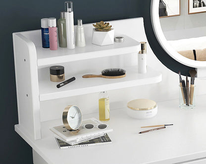 Beauty LED Vanity Dressing Table with Mirror Stool and Storage Drawers Set