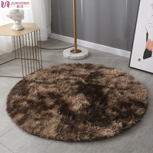 Infinity Round Soft Comfortable Shag Rug Mocha