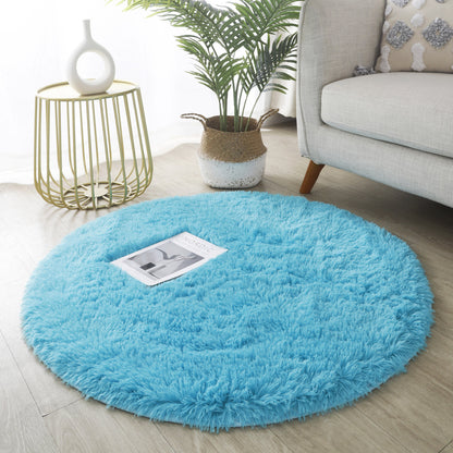 100cm Infinity Round Shag Rug Soft Blue