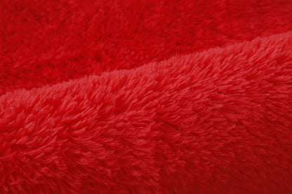 100cm Infinity Round Shag Rug Soft and Cozy Red