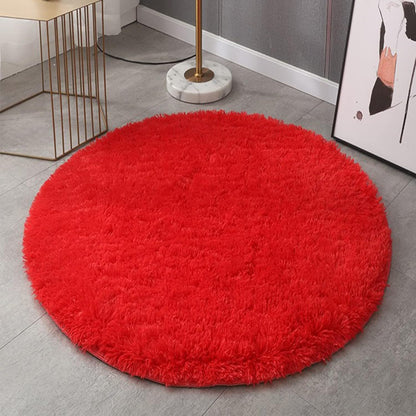 100cm Infinity Round Shag Rug Soft and Cozy Red