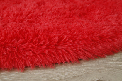 100cm Infinity Round Shag Rug Soft and Cozy Red