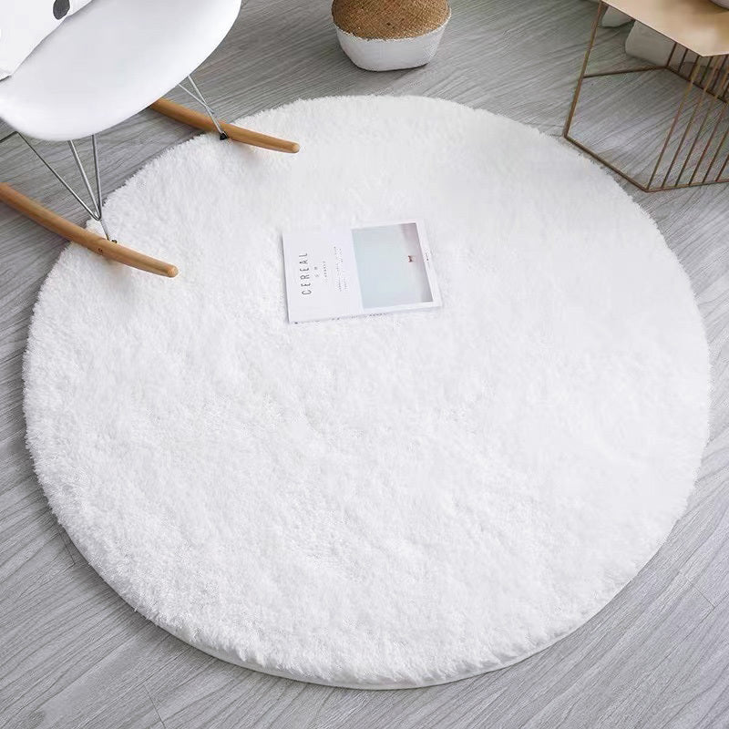 100cm Infinity Round Shag Rug White