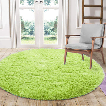 100cm Infinity Round Shag Rug Soft Green