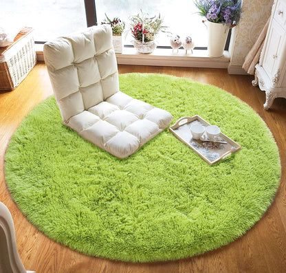 100cm Infinity Round Shag Rug Soft Green