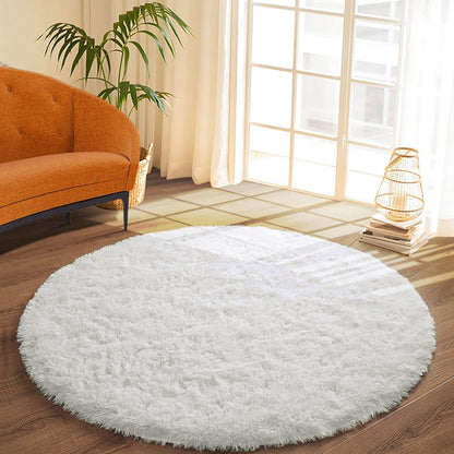 100cm Infinity Round Shag Rug Cream White