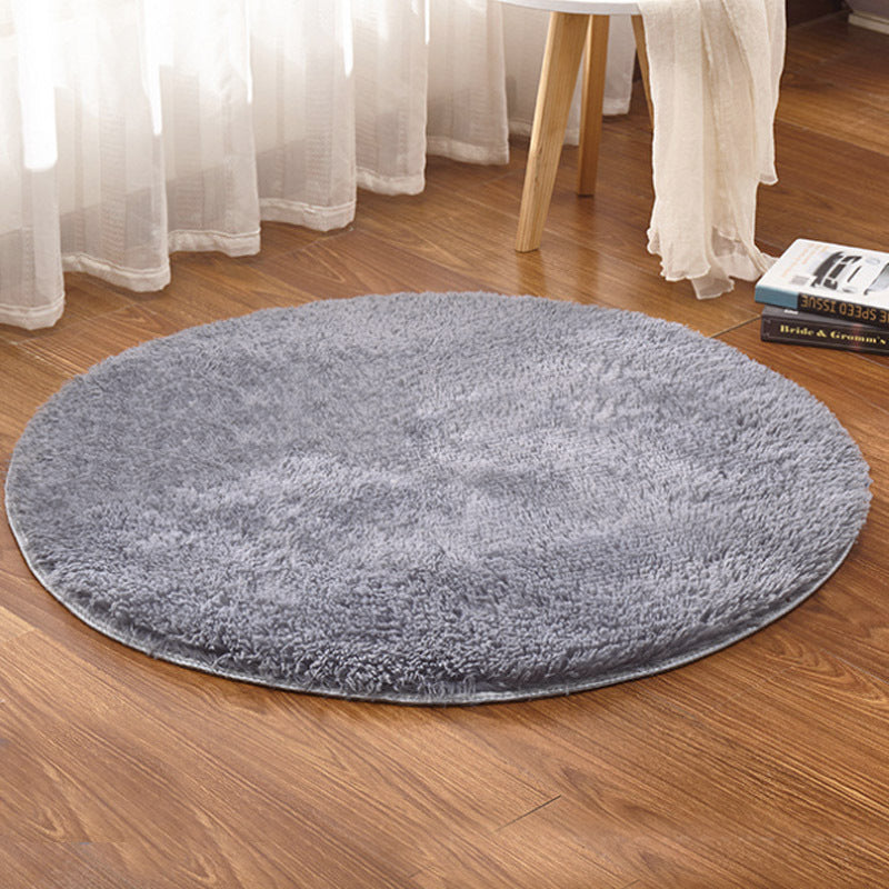 100cm Infinity Round Shag Rug Grey