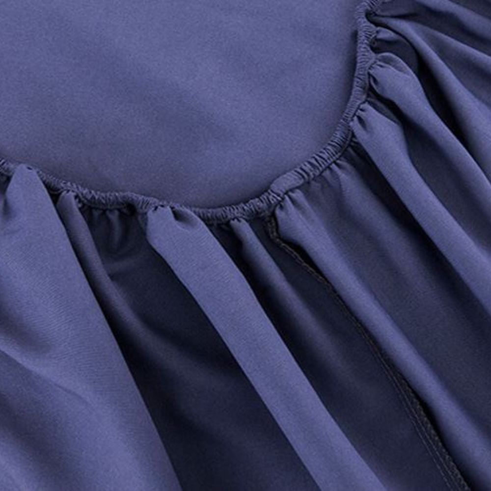 Queen Size Fitted Sheet Soft and Comfortable Bedding Indigo