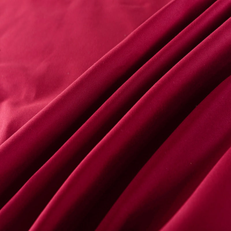 Queen Size Fitted Sheet Soft and Comfortable Bedding Maroon