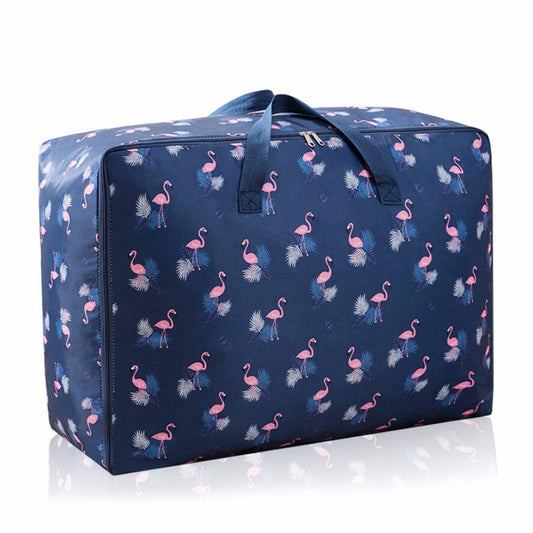 XL Jumbo 100L Zipped Storage Luggage Bag Flamingo